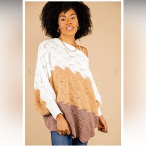 Andree Perfect Plan Mocha Colorblock sweater from Mint Julep Boutique